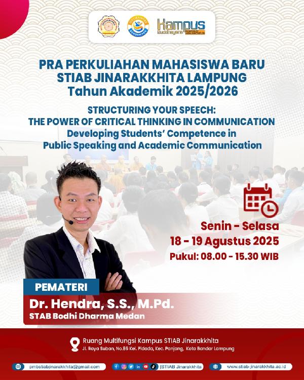 PRA PERKULIAHAN MAHASISWA BARU STIAB JINARAKKHITA LAMPUNG 2025